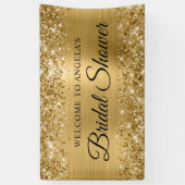 Banderoles Fête des mariées Glittery Gold Foil Bienvenue (Vertical)