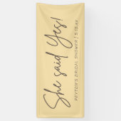 Banderoles Fête des mariées Jaune Elle A Dit Oui (Vertical)