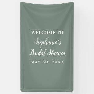 Banderoles Fête des mariées minimaliste verte et blanche