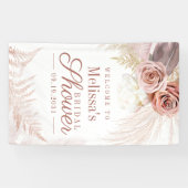 Banderoles Fête des mariées Pampas Tan Grass Bienvenue (Horizontal)