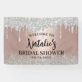 Banderoles Fête des mariées Rose moderne Gold & Silver Driver (Horizontal)