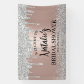 Banderoles Fête des mariées Rose moderne Gold & Silver Driver (Verticale)