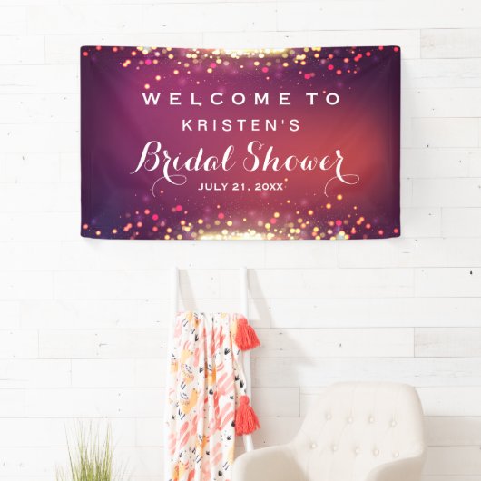 Banderoles Fête des mariées Shimmer Gold Parties scintillant  (En situation)