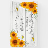 Banderoles Fête des mariées tournesol en bois rustique mariée (Vertical)