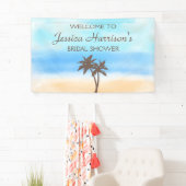 Banderoles Fête des mariées Tropical Beach Palm Tree (En situation)