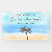 Banderoles Fête des mariées Tropical Beach Palm Tree (Horizontal)