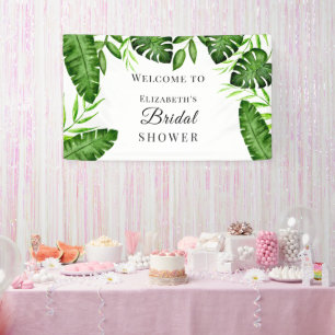 Banderoles Fête des mariées tropicale Aquarelle Script Jungle