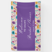 Banderoles Fête des mariées turquoise de prairie de printemps (Vertical)