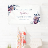 Banderoles Fête des mariées végétale violette (En situation)