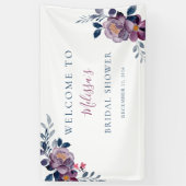 Banderoles Fête des mariées végétale violette (Vertical)