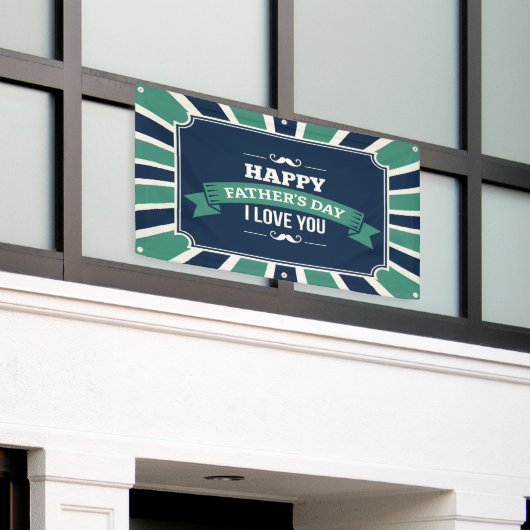 Banderoles fête des pères heureuse...je t'aime (Bâtiment extérieur)