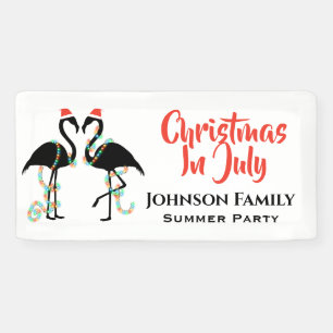 Banderoles Fête d'été Flamingo Noël en Juillet