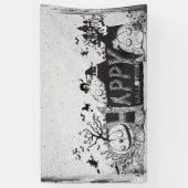 Banderoles Fête d'Halloween noir et blanc (Vertical)