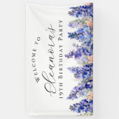 Banderoles Fête du 19e anniversaire Juillet Fleur de naissanc (Vertical)