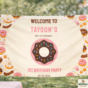 Banderoles Fête du 1er anniversaire de Sweet One Donut   Donu