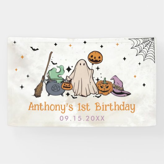 Banderoles Fête du 1er anniversaire d'Halloween (Horizontal)