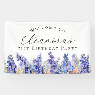 Banderoles Fête du 21e anniversaire Juillet Fleur de naissanc