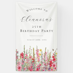 Banderoles Fête du 25e anniversaire Août Fleur de naissance B