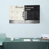 Banderoles Fête du 40e anniversaire, Noir et Marbre blanc (Salon professionnel)