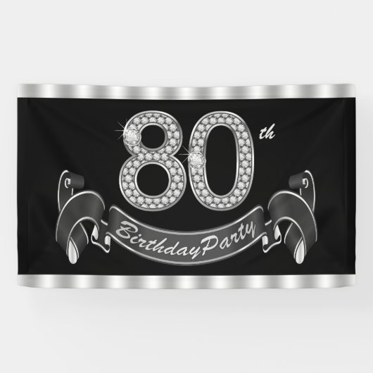 Banderoles Fête du 80e anniversaire (Horizontal)