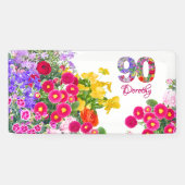 Banderoles Fête du 90e anniversaire Fleurs florales Moderne 9 (Horizontal)