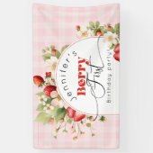 Banderoles Fête du premier anniversaire de fraise (Vertical)