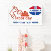 Banderoles Fête du Travail rouge blanc et bleu (En situation)