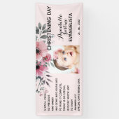 Banderoles Fête Florale CHRISTENING DAME Soft Rose/Grey Event (Vertical)
