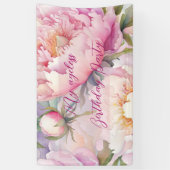 Banderoles Fête florale personnalisée rose blush sur mesure (Vertical)