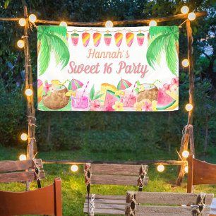 Banderoles Fête Hawaïenne Tropicale Luau Douce 16