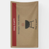 Banderoles Fête Kraft & Rustic BBQ Anniversaire (Vertical)