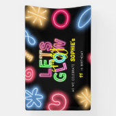 Banderoles Fête laser d'anniversaire de néon fou (Verticale)