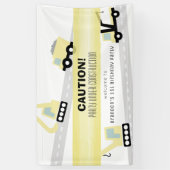 Banderoles Fête sous les véhicules de construction Anniversai (Vertical)