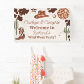 Banderoles Fête Wild West Boy rodeo fête d'anniversaire Bienv (En situation)