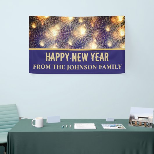 Banderoles Feu d'artifice Black & Gold moderne Nouvel An Sove (Salon professionnel)