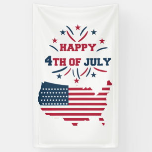 Banderoles Feu d'artifice du 4 juillet Drapeau USA Rouge Blan