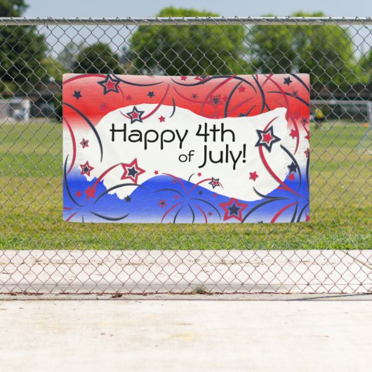 Banderoles Feu d'artifice en bleu blanc rouge (En situation)
