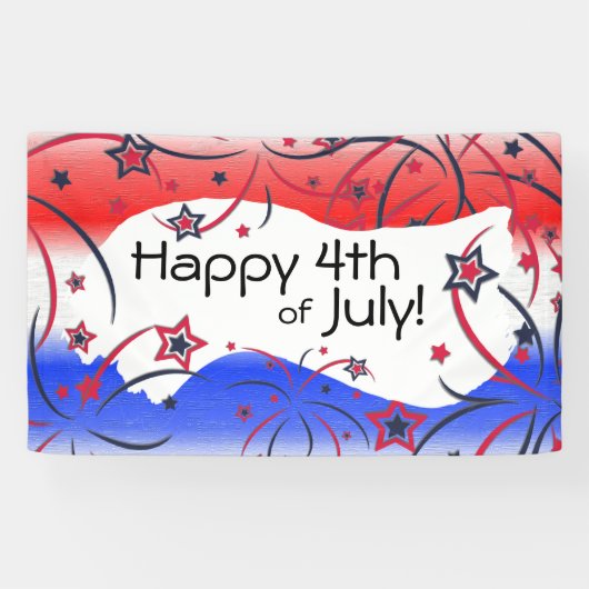 Banderoles Feu d'artifice en bleu blanc rouge (Horizontal)