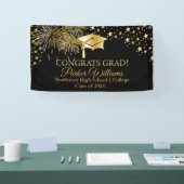 Banderoles Feu d'artifice en or | Étoiles Félicats Noir (Salon professionnel)