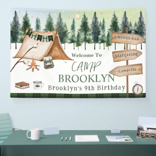 Banderoles Feu de camp de camping anniversaire extérieur S'mo (Salon professionnel)