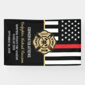 Banderoles Feu de pompier Diplôme Rouge Drapeau Fête de pompi (Horizontal)