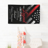 Banderoles Feu de retraite de pompier drapeau de la ligne rou (En situation)