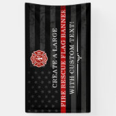 Banderoles Feu Secourt à thème Drapeau américain sombre fond (Vertical)