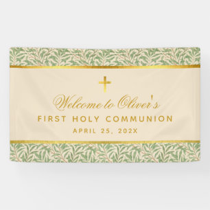 Banderoles Feuillage de bienvenue de première communion feuil