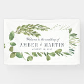 Banderoles Feuillage de verdure Mariage (Horizontal)