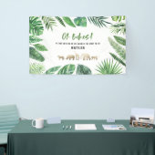 Banderoles Feuillage tropical + animaux d'or baby shower (Salon professionnel)