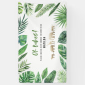Banderoles Feuillage tropical + animaux d'or baby shower (Vertical)