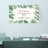 Banderoles Feuillage tropical + animaux d'or baby shower (Salon professionnel)