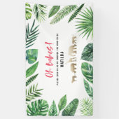 Banderoles Feuillage tropical + animaux d'or baby shower (Vertical)