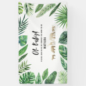 Banderoles Feuillage tropical + animaux d'or baby shower (Vertical)
